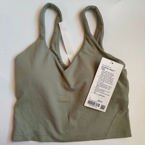 NWT Lululemon Align Tank Fog Green Cropped Strappy Nulu Fabric Size 4 A / B Cup